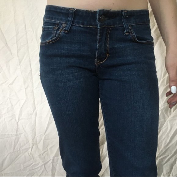 Abercrombie and Fitch Dark Wash Low Waisted Skinny Jeans Size 2 - Picture 2 of 8